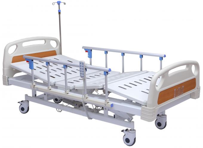 Professional Electric Hospital Bed With Rails 4 Inch Wheels 5 Functions Adjustable