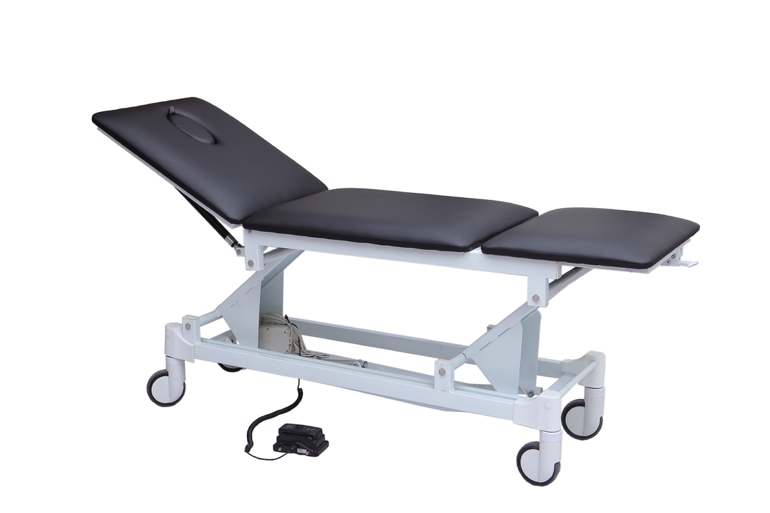 Three Section Eletric Medical Examination Couch With Foot Control For
