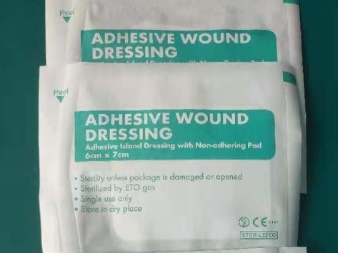 Non Sterile Gauze Adhesive Wound Dressings Non Woven 6x7