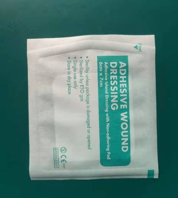 Non Sterile Gauze Adhesive Wound Dressings Non Woven 6x7