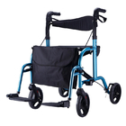 Folding Wheels Rollator Wheelchair Walker Aluminum Alloy , Trolley Walkers For Disabled