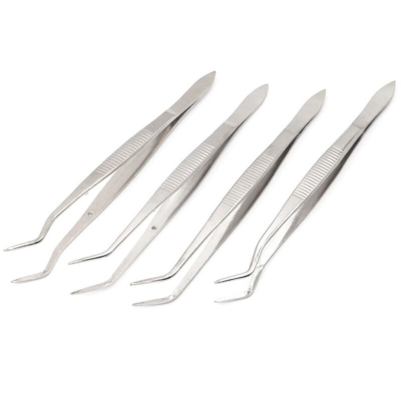 16cm Curved Tweezers Dental Stainless Steel High Pressure Disinfection